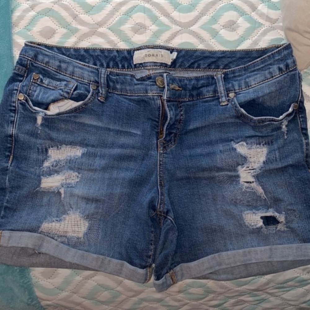 Torrid Distressed Denim Shorts